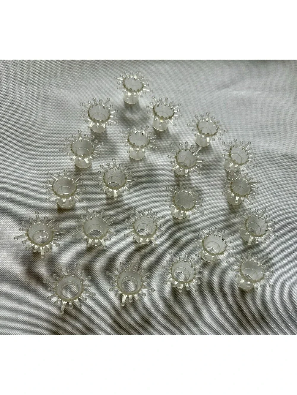 Vtg 21 Christmas String Light Reflectors Clear Atomic Starburst MCM Decoration